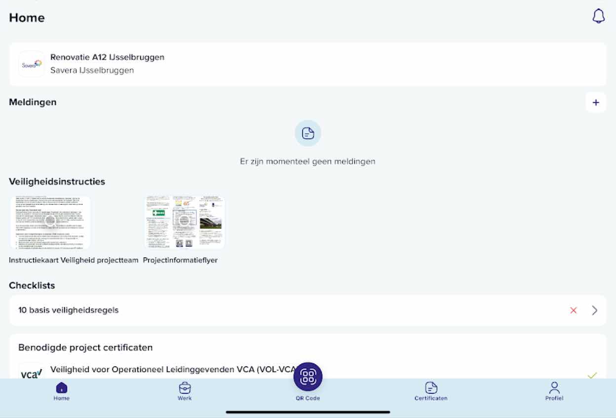 Startscherm/dashboard